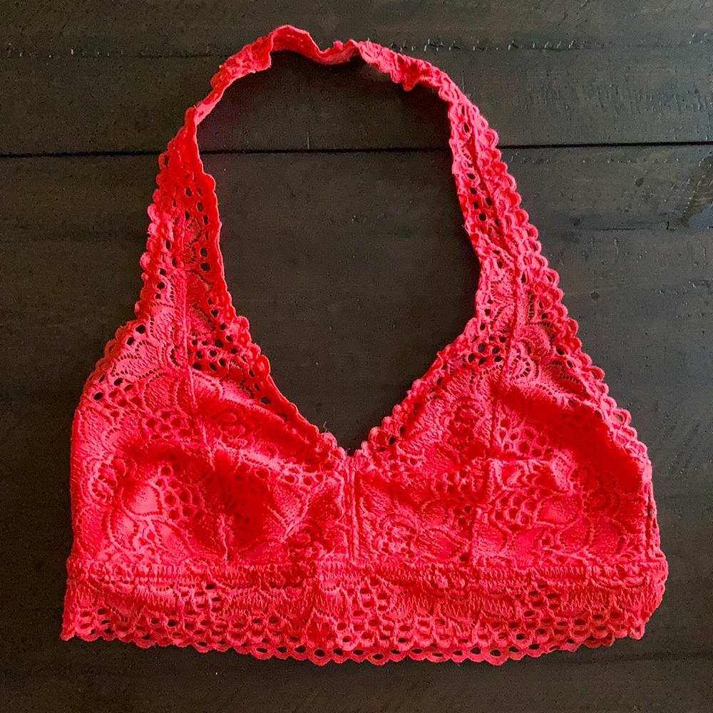 Aerie Lace Halter Bralette Crop Top